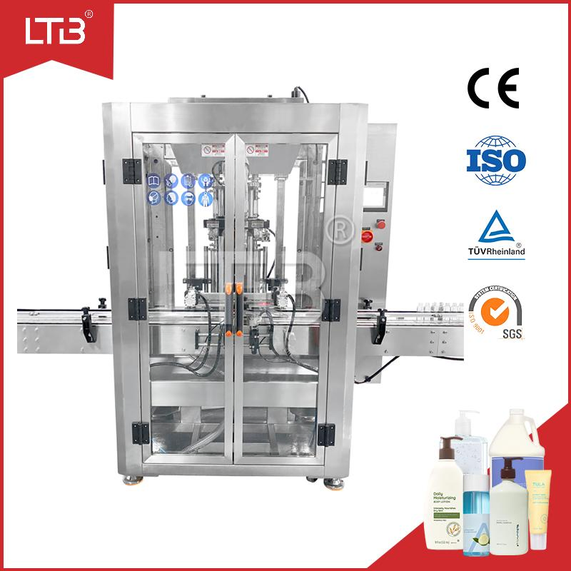 Multi-Head Liquid Filling Machine Shampoo Conditioner Adjustable Nozzles 100ml to 1000ml Bottles Overflow Protection Capping Machine