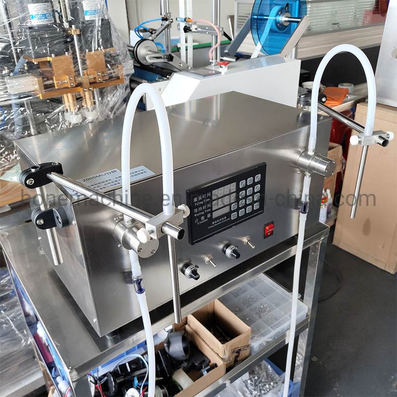 Hone Semi Automatic Portable Gear Pump 2 Head Digital Liquid Filling Machine Adjustable Speed Liquid Filler