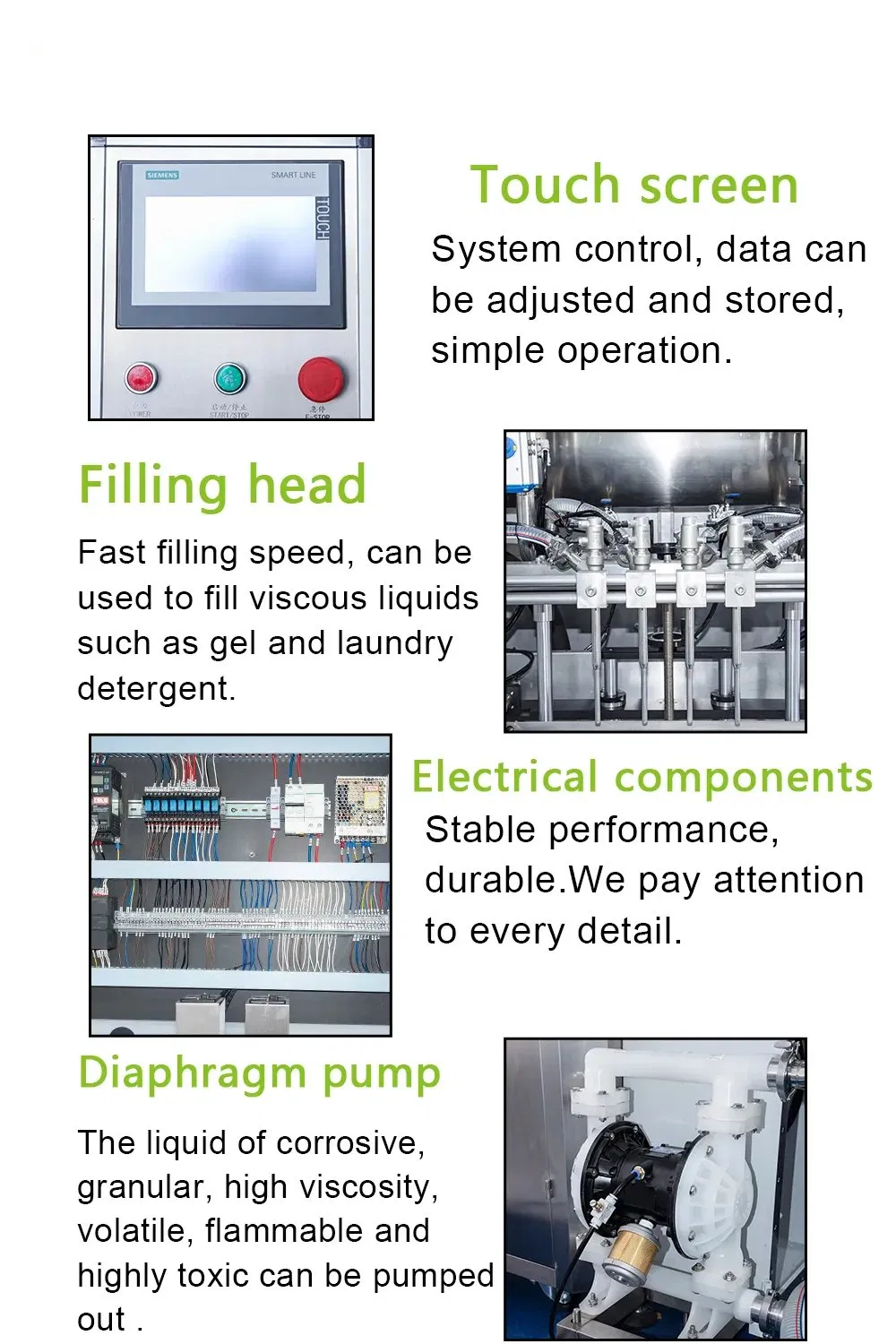 Anti Corrosion Gravity Self Flow Piston Soy Sauce Toner Honey Liquid Filling Machine