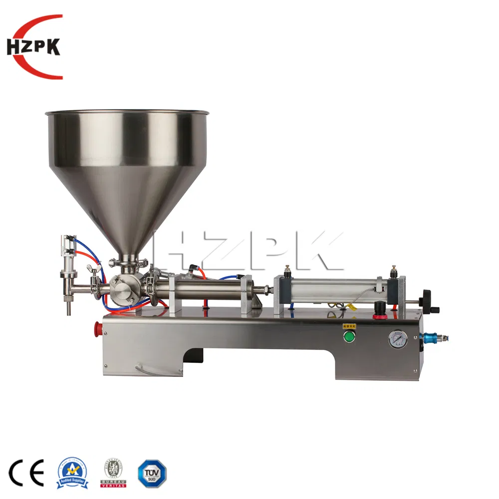 Hzpk Table Top 2 Head High Viscosity Honey Piston Filling Machine for Thick Liquid Makeup Zhejiang