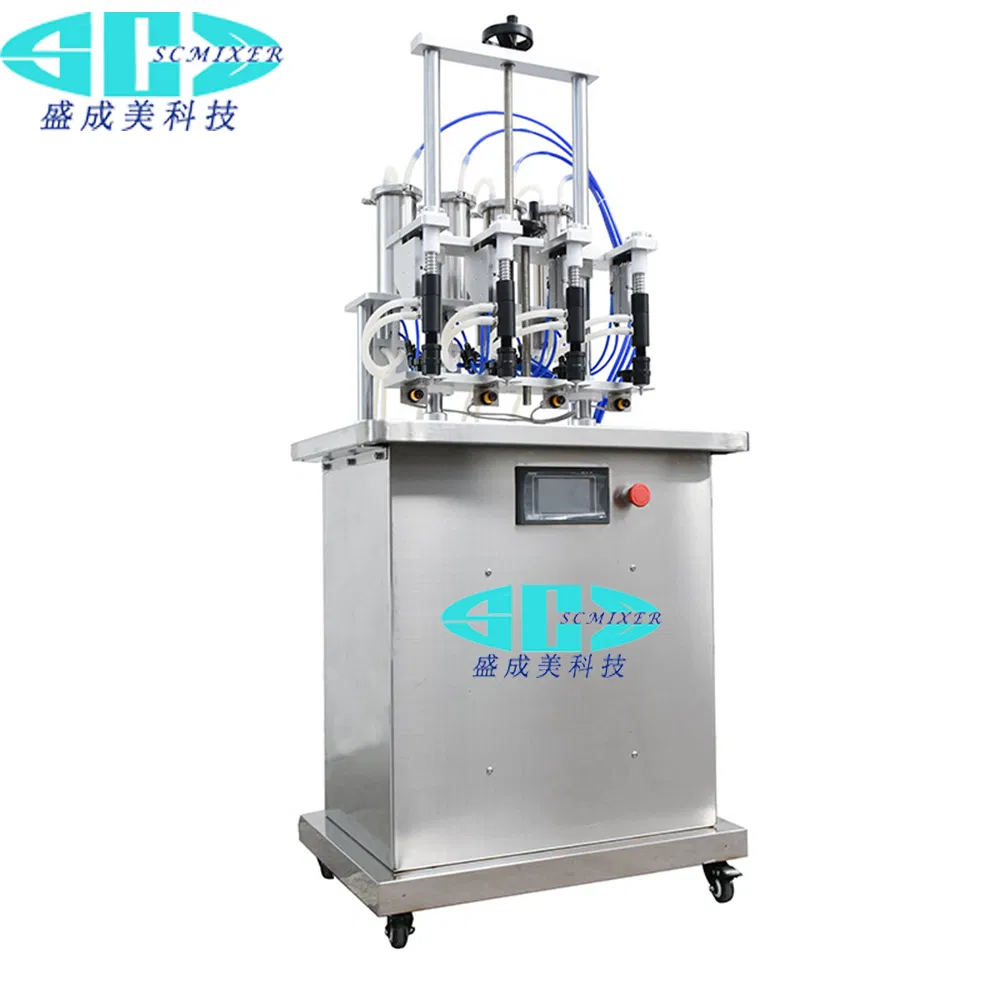 Semi-Automatic Liquid Perfume Glass Bottle Semi-Automatic Vacuum 4 Heads Filling Machinery