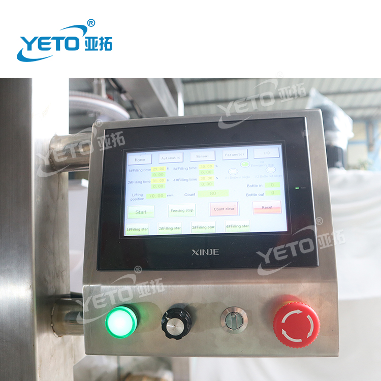 Four Nozzles Automatic Gravity Self Flow Liquid Chemical Detergent Oil Filling Machine