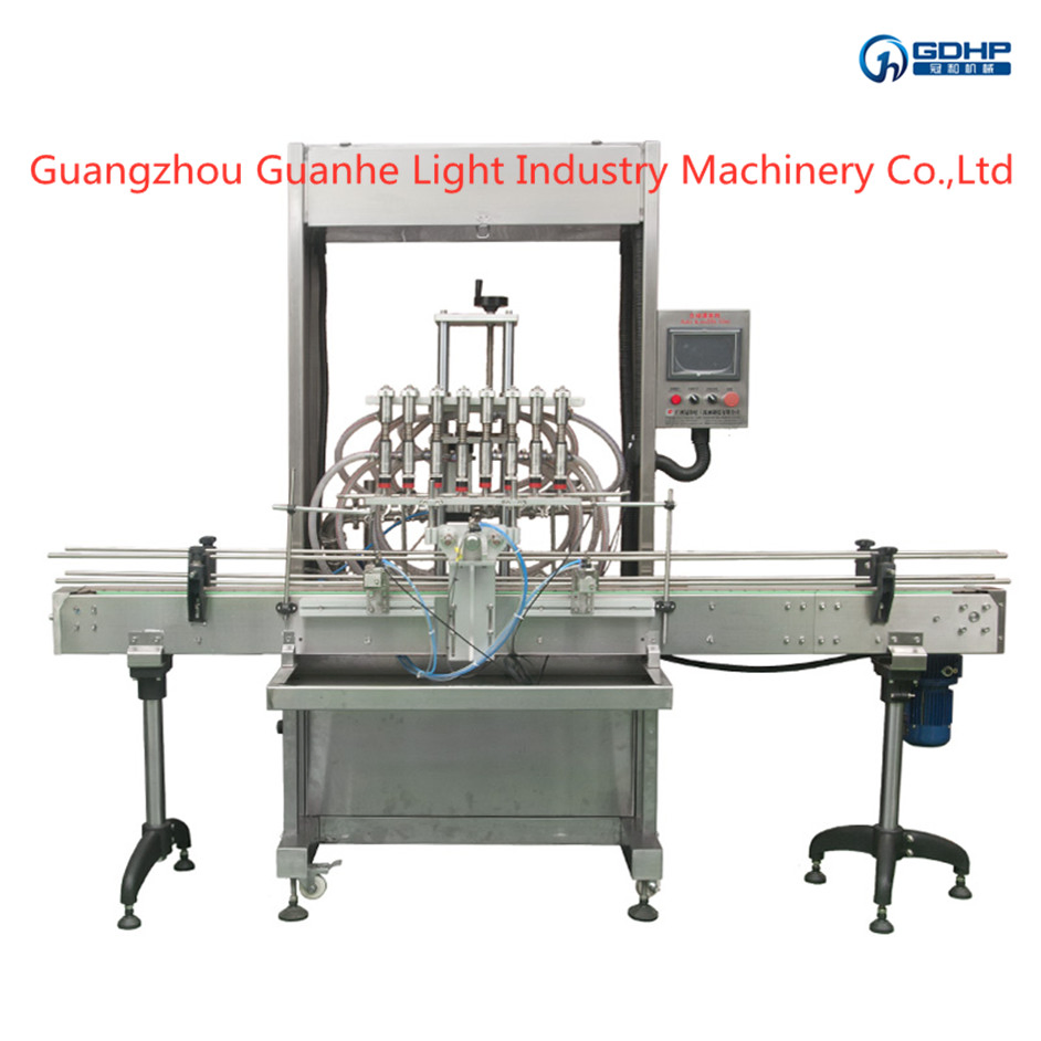 8 Linear Overflow Liquid Filling Machine for Detergent Oil Fluid