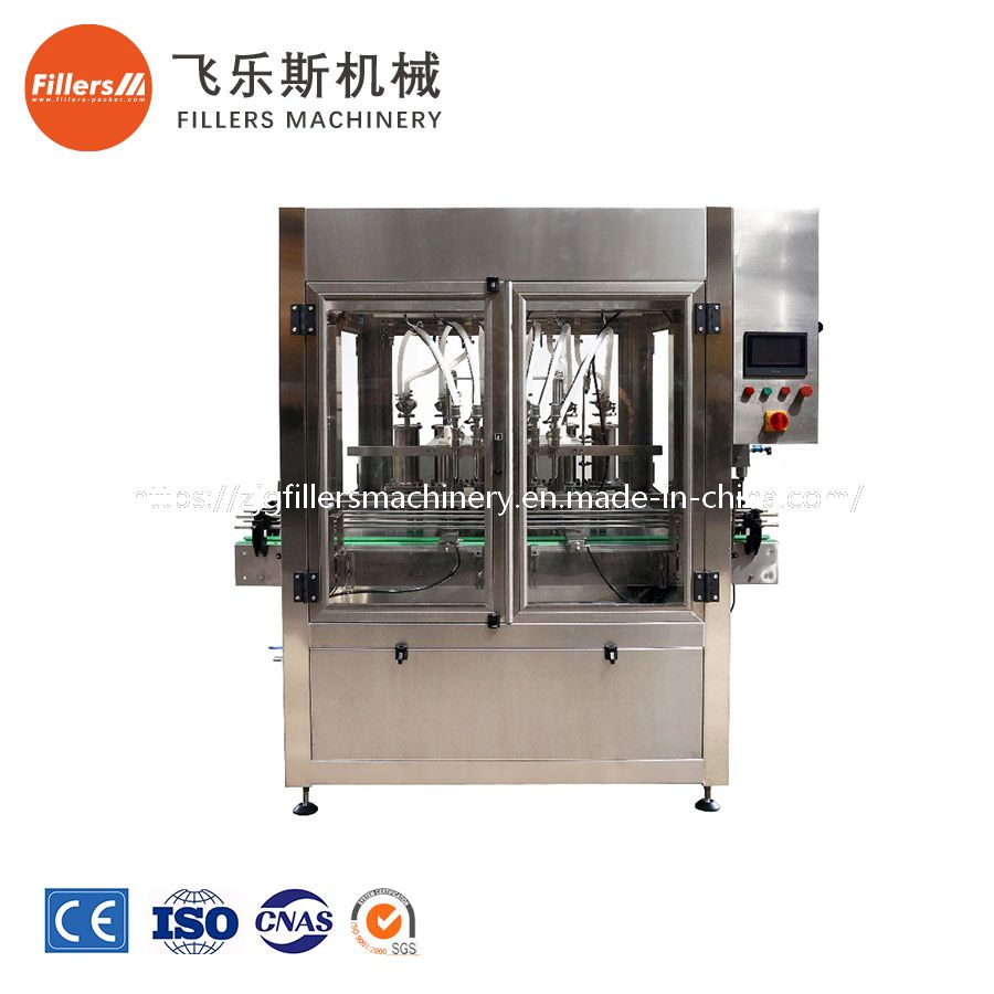 Full Automatic Linear Liquid Filler Water Soy Sauce Juice Gin Wine Vodka Bottle Pressure Overflow Filling Machine