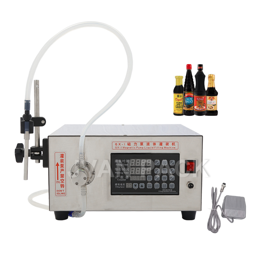 Gx-1 Semi-Automatic Magnetic Pump Liquid Bottle Filler Machine Digital Low Viscosity Liquid Filling Machine