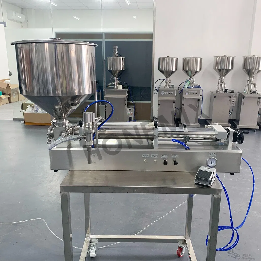 Honemix Horizontal Full Pneumatic Liquid Filling Machine/100-1000ml Semi-Auto Pneumatic Liquid Filling/Single Head Liquid Filling Machine for Various Liquids