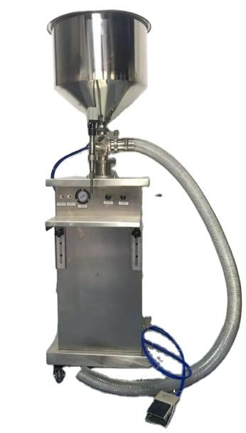 Small Manual Semi-Automatic Pneumatic Vertical Filling Machine for Ointment Liquid Cream Paste Lotion Shampoo Essential Oil for Automatic Cosmetic Production