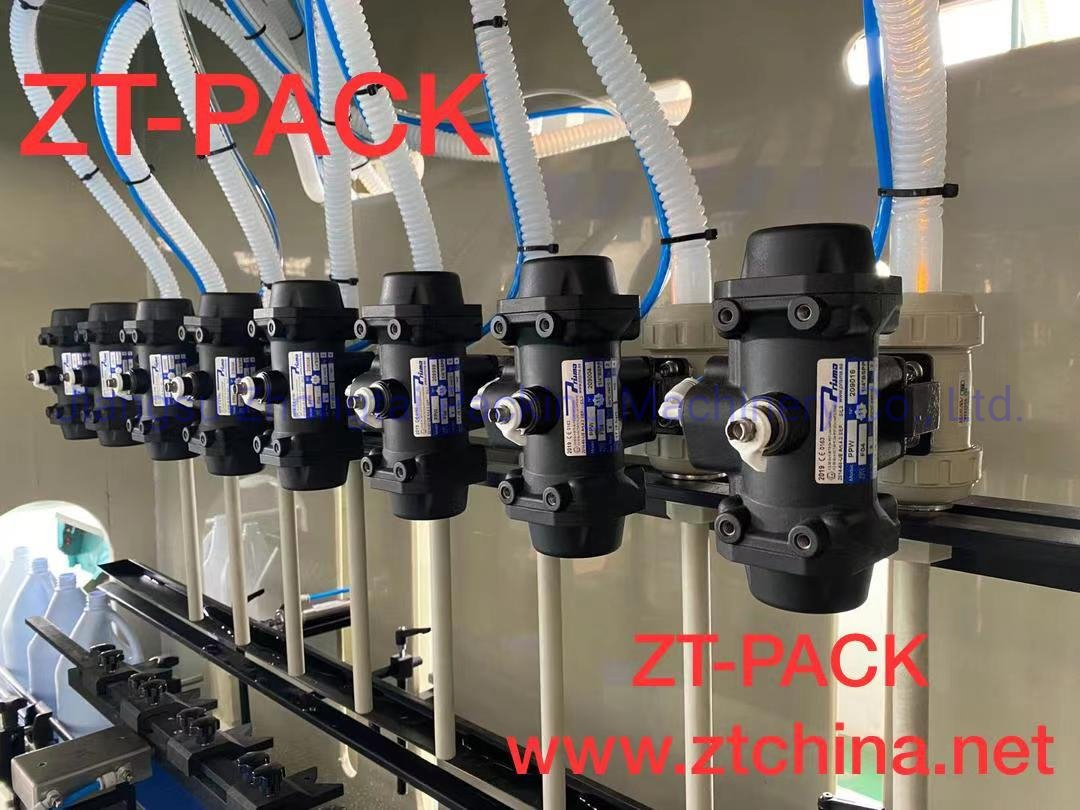 Automatic Anti-Corrosive Piston Type Liquid Toilet Bowl Cleaner Tilted Bottle Filling Machine