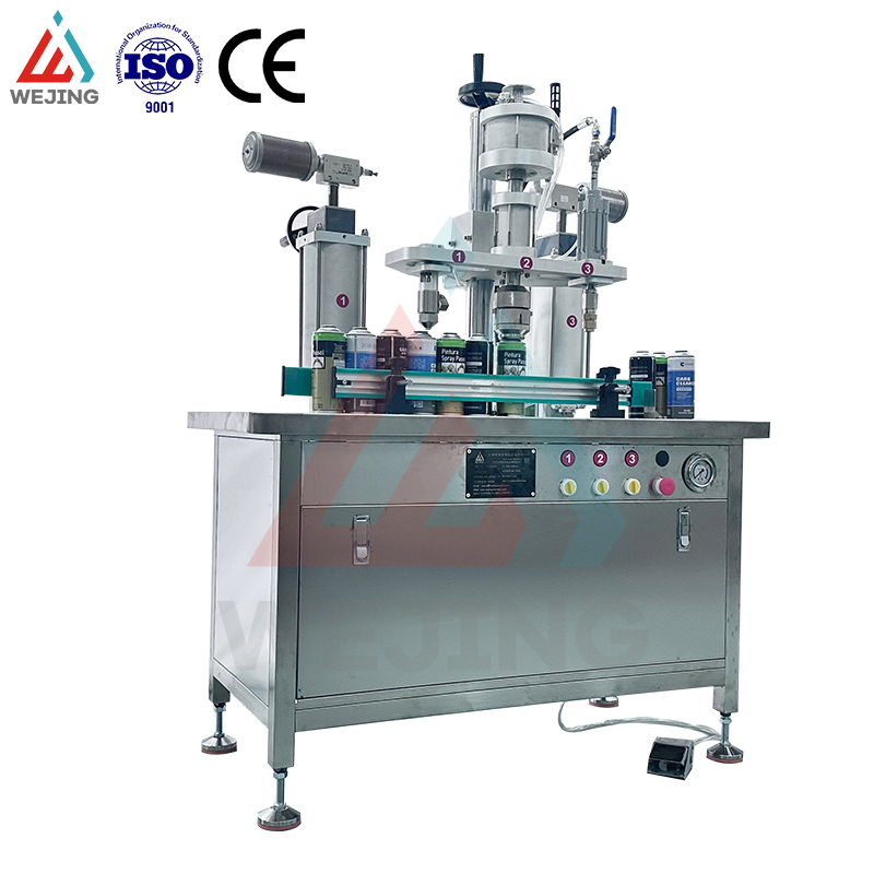 Semi Automatic 3in1 Aerosol Spray Paint Liquid Gas Filling Crimping Machine for Shaving Sunscreen Hair Insecticide Lubricant Spray
