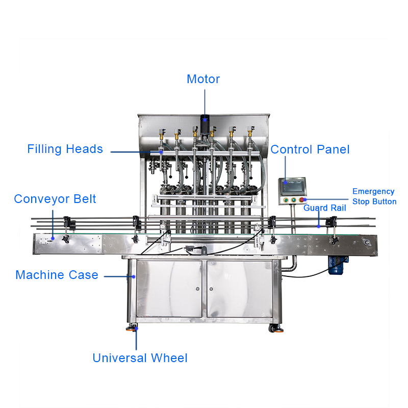 High Quality Multi-Head Bottle Solution Pneumatic Isobaric Water Sauce Liquid Filling Machine