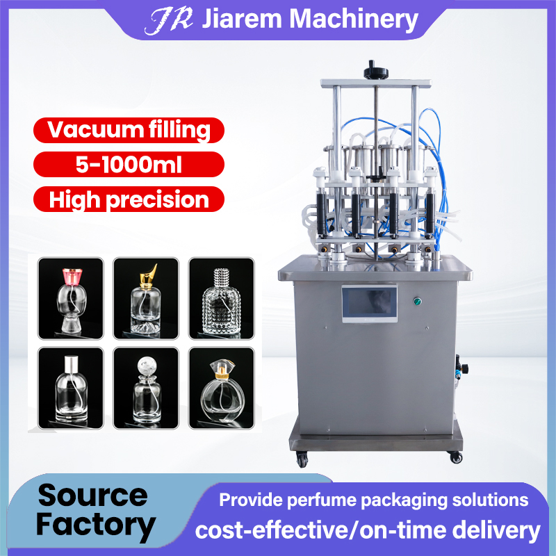 Four-Head Vacuum Negative Glass Bottle Liquid Spray Semi Automatic Perfume Filling Machine