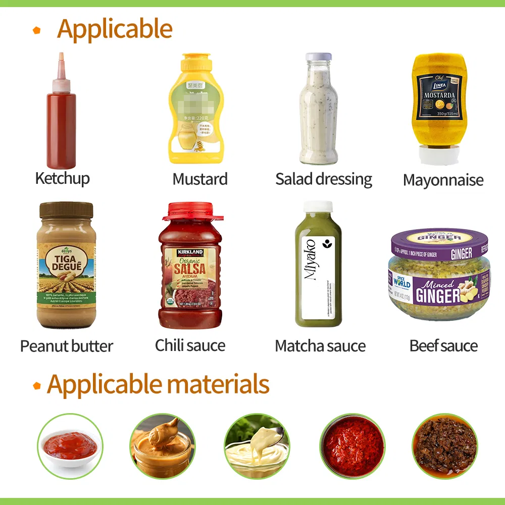 Automatic High Viscosity Liquid Paste Piston Filling Machine for Tomato Sauce Chili Paste