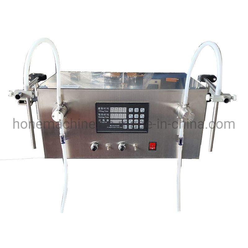 Hone Semi Automatic Portable Gear Pump 2 Head Digital Liquid Filling Machine Adjustable Speed Liquid Filler