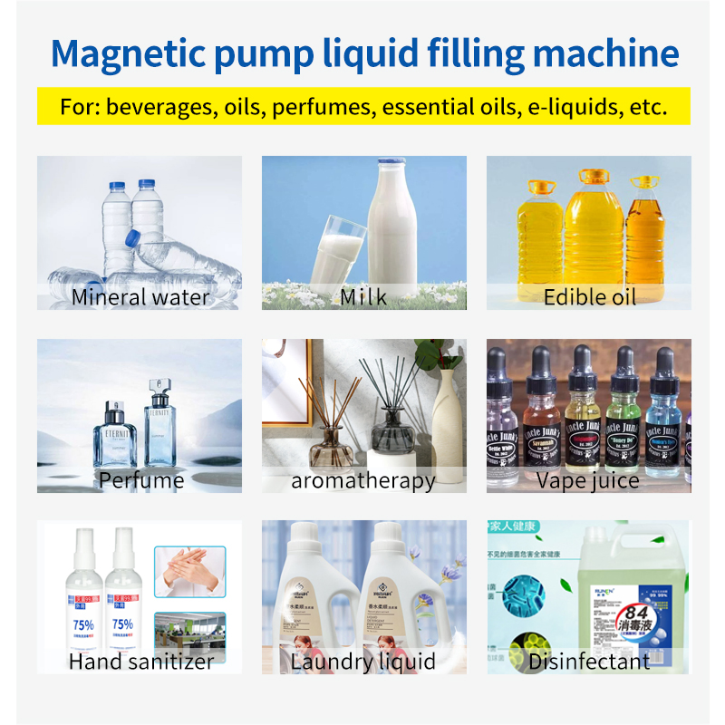 Automatic Perfume Essential Oil Milk Juice Mineral Water Glass Bottle Plastic Bottle Liquid Filling Machine