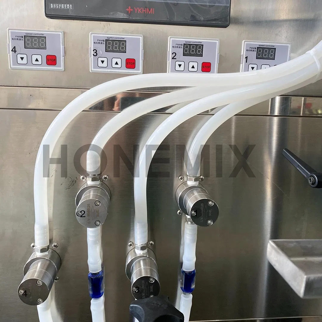 Hone 2023 Multi Heads Time Gravity Bottle Juice Soy Sauce Filling Machine Inline Overflow Bottle Liquid Filler Gear Pump Filling Machines