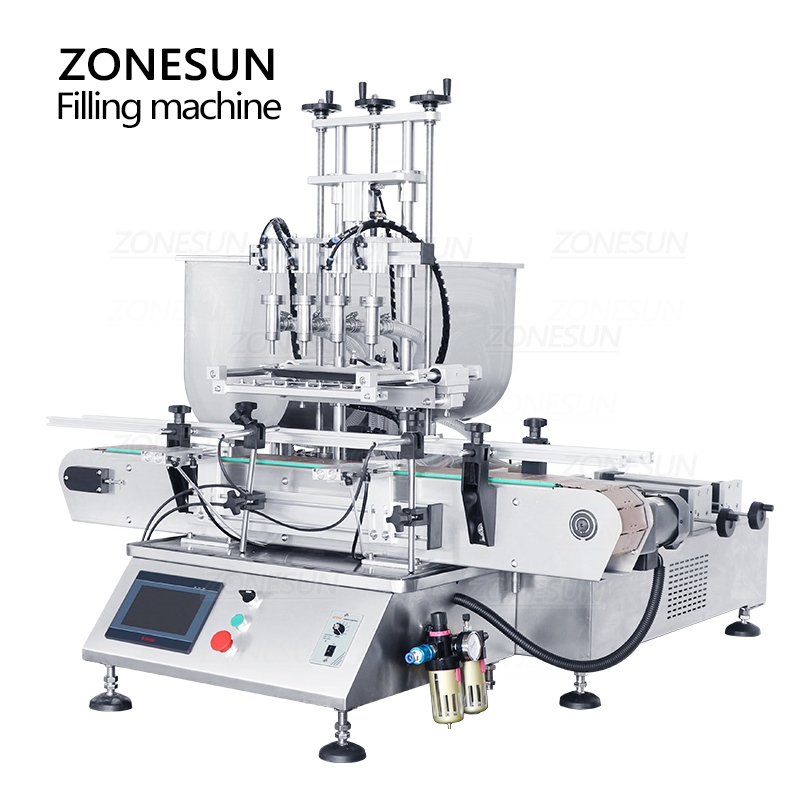 Zonesun Automatic High Viscosity Peanut Butter Lotion Cream Jam Bottle Piston Pump Honey Thick Liquid Paste Filling Machine