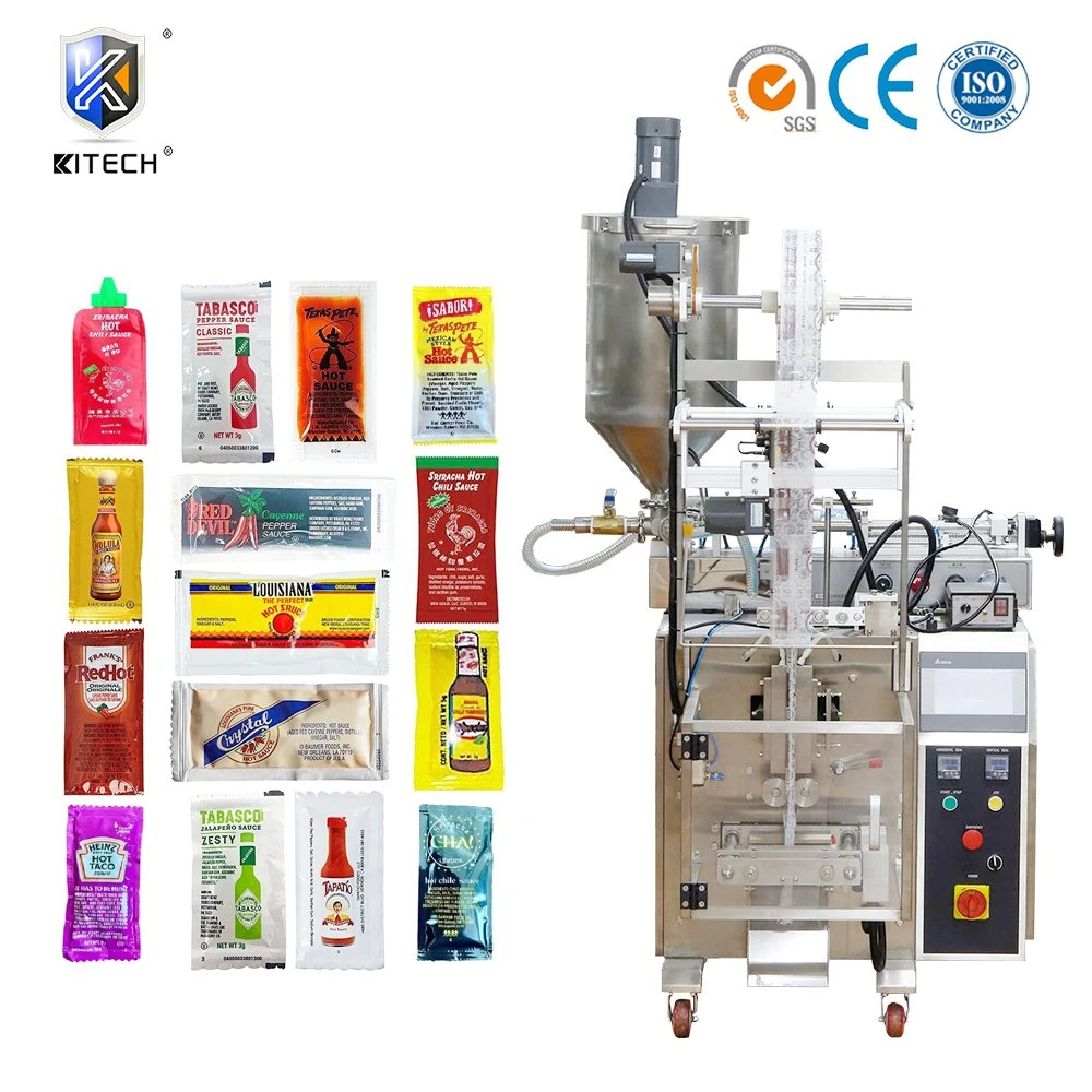 Automatic Vertical Form Fill Seal Cream Liquid Ketchup Jam Paste Oil Vinegar Syrup Thick Sauce Juice Honey Stick Sachet Filling Packing Packaging Machine Price