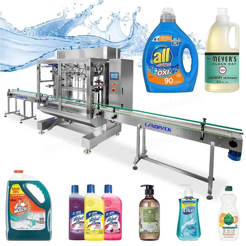 Automatic Daily Chemical Shampoo Detergent Filling Packaging Machine Disinfectant Liquid Bottling Line