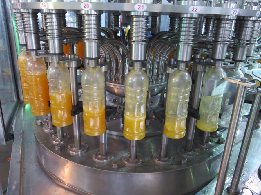 Juice Filling Machine / Automatic Overflow Liquid Bottle Filler for Beverage Juice