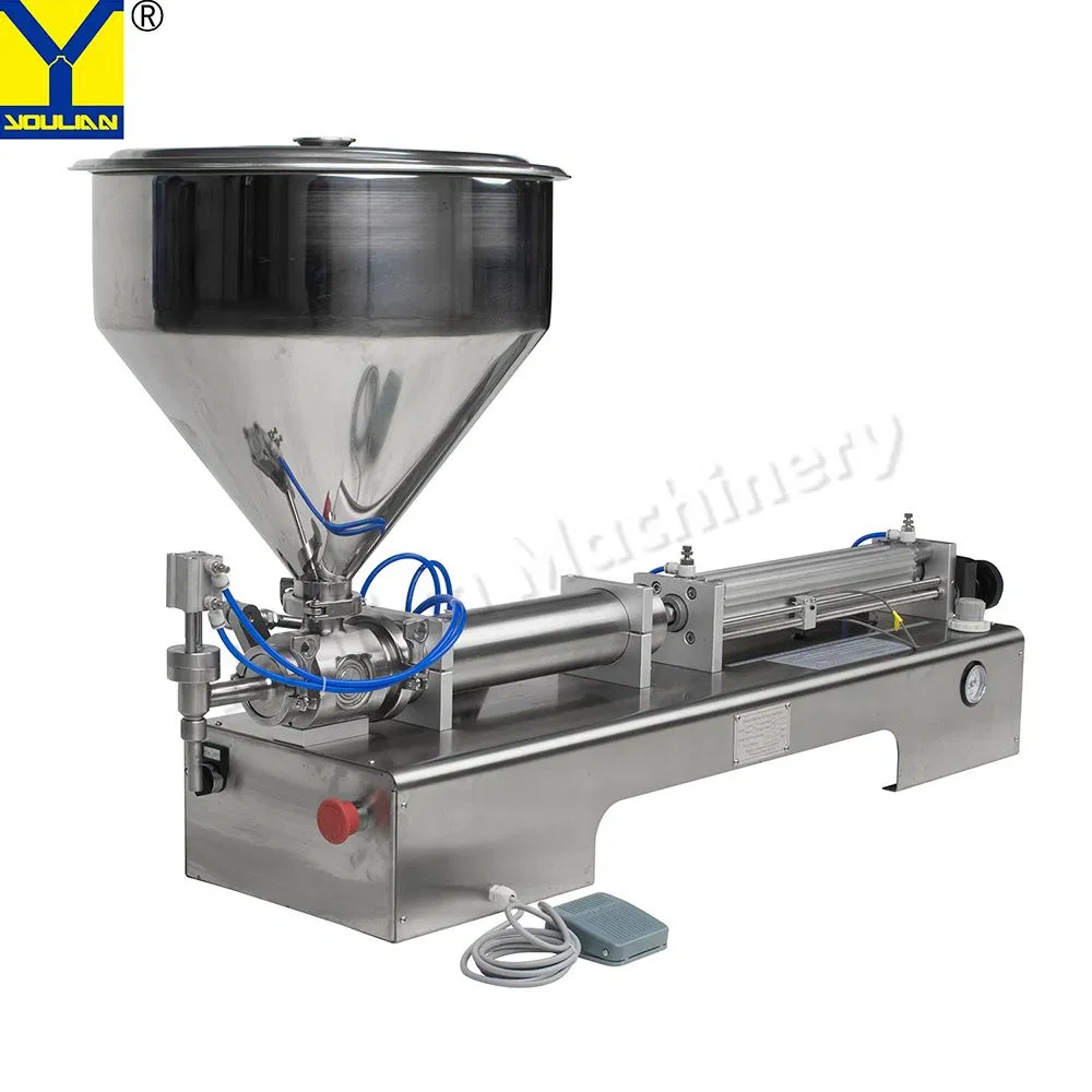 Semi Auto Pneumatic Single Head Liquid and Paste Plastic Bottle Can Jar Filling Bottling Machine