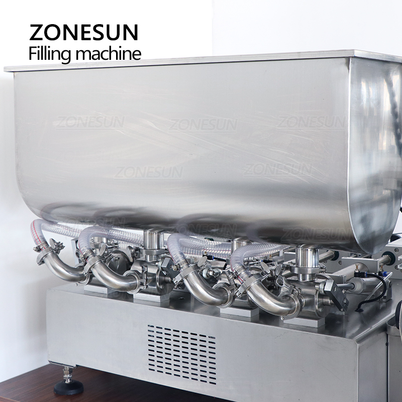 Zonesun Automatic High Viscosity Peanut Butter Lotion Cream Jam Bottle Piston Pump Honey Thick Liquid Paste Filling Machine