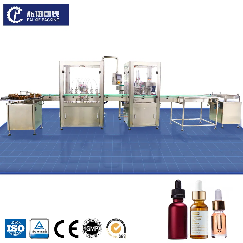 Full Automatic Servo Precision Essential Oil Perfume Glass Bottle Liquid Filling Sealing Machine for Daily Chemical Medicine Industry