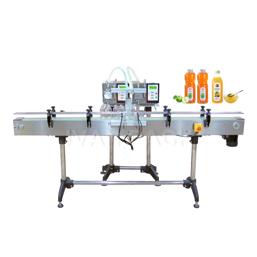 Gzd-100/2 Automatic Digital Bottle Filler Soy Sauce Gear Pump Juice Liquid Bottle Filling Machine with Conveyor