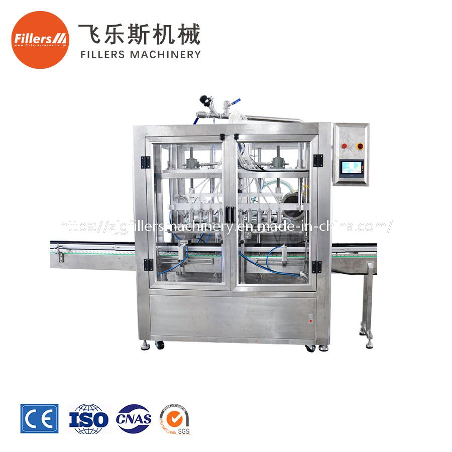 Full Automatic Linear Liquid Filler Water Soy Sauce Juice Gin Wine Vodka Bottle Pressure Overflow Filling Machine