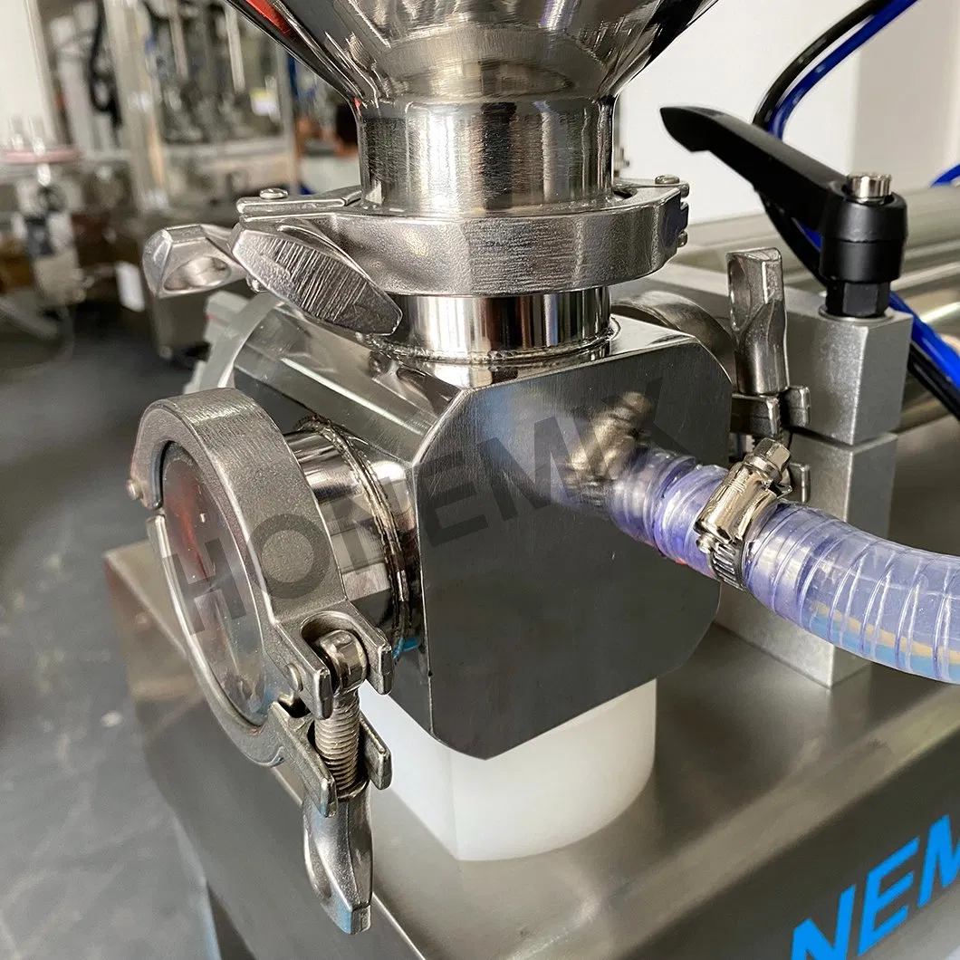 Honemix Horizontal Full Pneumatic Liquid Filling Machine/100-1000ml Semi-Auto Pneumatic Liquid Filling/Single Head Liquid Filling Machine for Various Liquids
