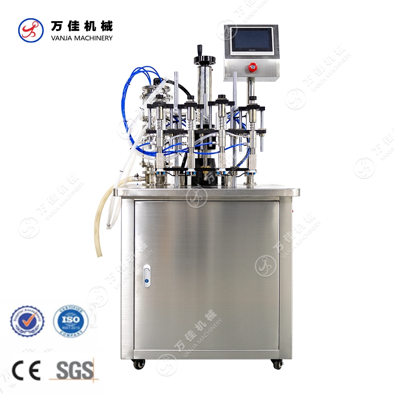 Semi Automatic 4 Head Nozzle Vacuum Equal Liquid Level Glass Bottle Perfume Filling Machine Filler.