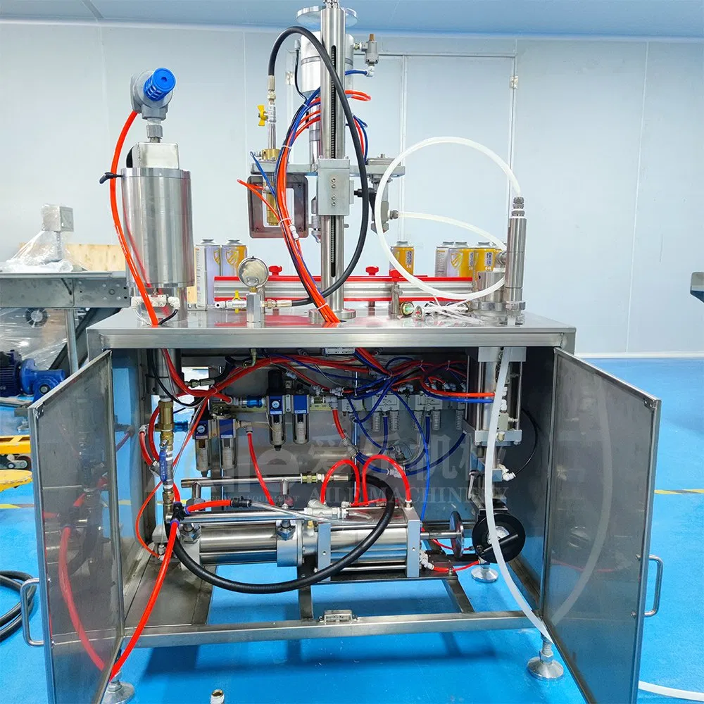 Low Price Small Semi Automatic 3 in 1 Aerosol Spray Paint Tin Cans Filling Machine Production Line Liquid Filling Valve Crimping Gas Filling