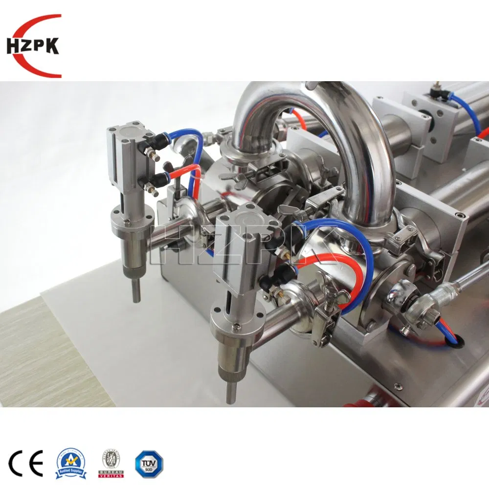 Hzpk Table Top 2 Head High Viscosity Honey Piston Filling Machine for Thick Liquid Makeup Zhejiang