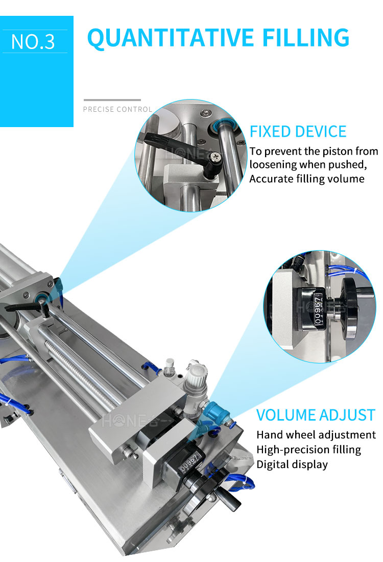 Honemix Semi-Automatic Pneumatic Type Benchtop Piston Filling Machine for Viscous Liquids