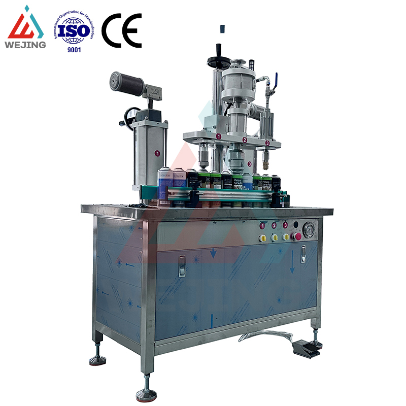 Semi Automatic 3in1 Aerosol Spray Paint Liquid Gas Filling Crimping Machine for Shaving Sunscreen Hair Insecticide Lubricant Spray