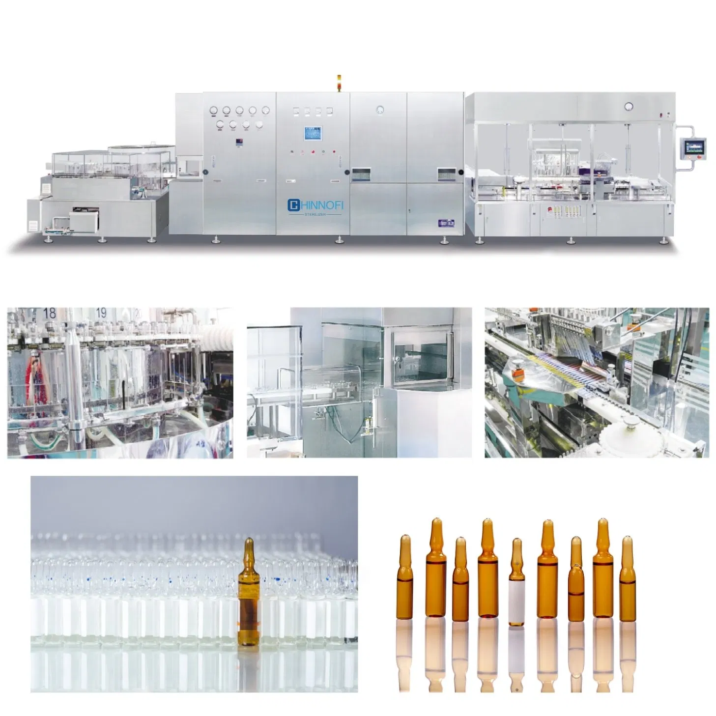 Fully Automatic Pharmaceutical Liquid Injection Ampoule Washing Drying Filling Sealing Machine
