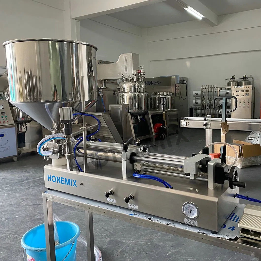 Honemix Horizontal Full Pneumatic Liquid Filling Machine/100-1000ml Semi-Auto Pneumatic Liquid Filling/Single Head Liquid Filling Machine for Various Liquids