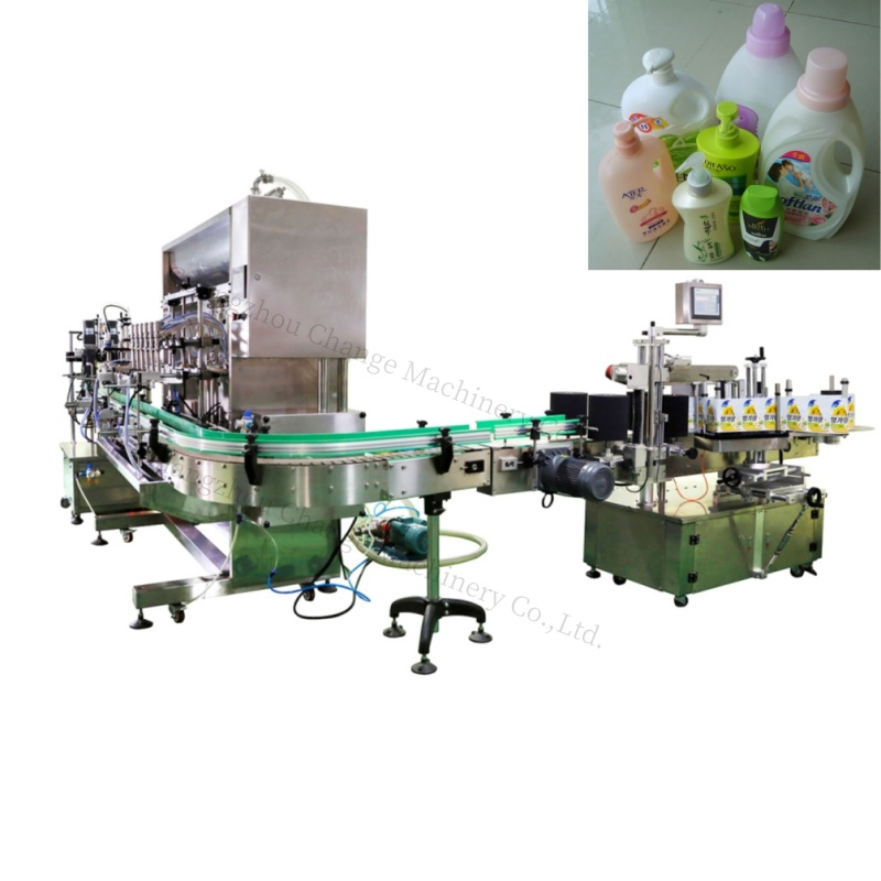 Laundry Detergent Liquid Soap Detergent Shampoo Lotion Bottle Filling Capping Labeling Printing Machine