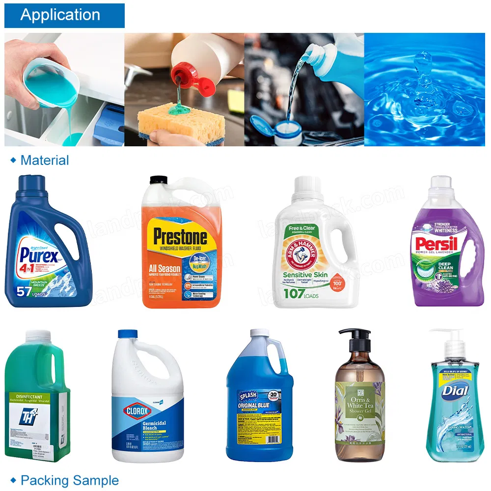 Automatic Daily Chemical Shampoo Detergent Filling Packaging Machine Disinfectant Liquid Bottling Line