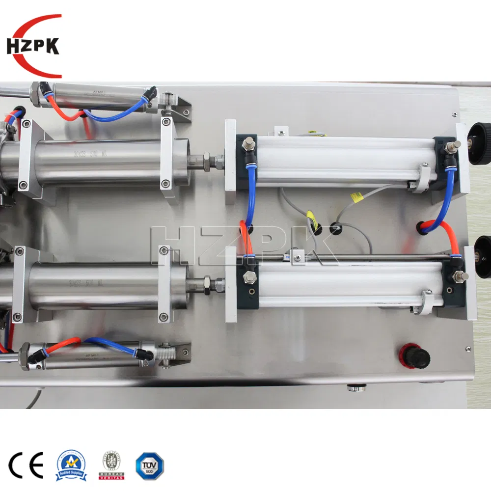Hzpk Table Top 2 Head High Viscosity Honey Piston Filling Machine for Thick Liquid Makeup Zhejiang