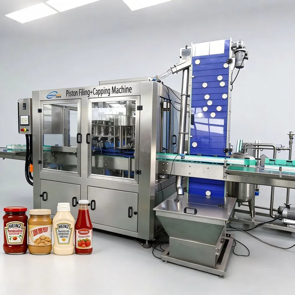 Medium &amp; High Viscosity Liquid Fillers Automatic Sauce Filling Machine for Chili Sauce Ketchup Tomato Paste