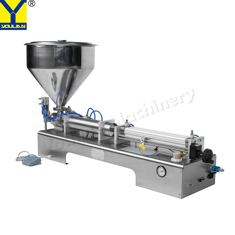 Semi Auto Pneumatic Single Head Liquid and Paste Plastic Bottle Can Jar Filling Bottling Machine