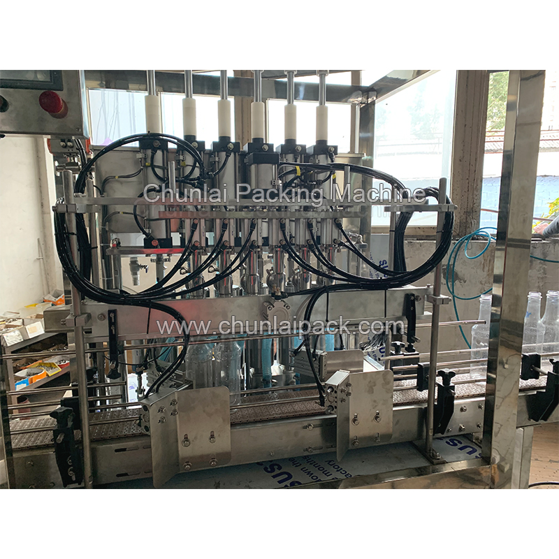 Hand Sanitizer Gel Plunger Type Filler Alcohol Disinfectant Liquid 6 Bottles Piston Filling Machine