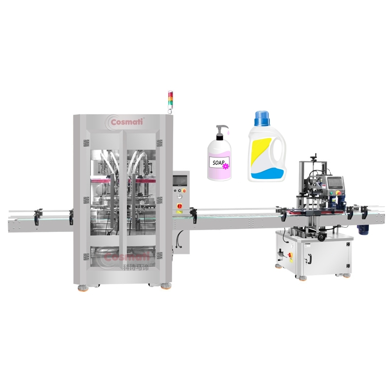 Multi Heads Piston Liquid Detergent Filling Machine Daily Chemical Shampoo Lotion Filler