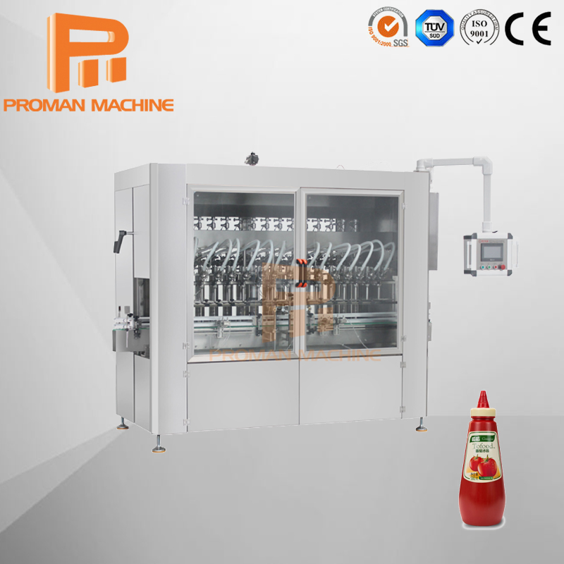 Automatic Liquid Filling Machine Piston Filling High Viscosity Ketchup Bottle Filling Machine