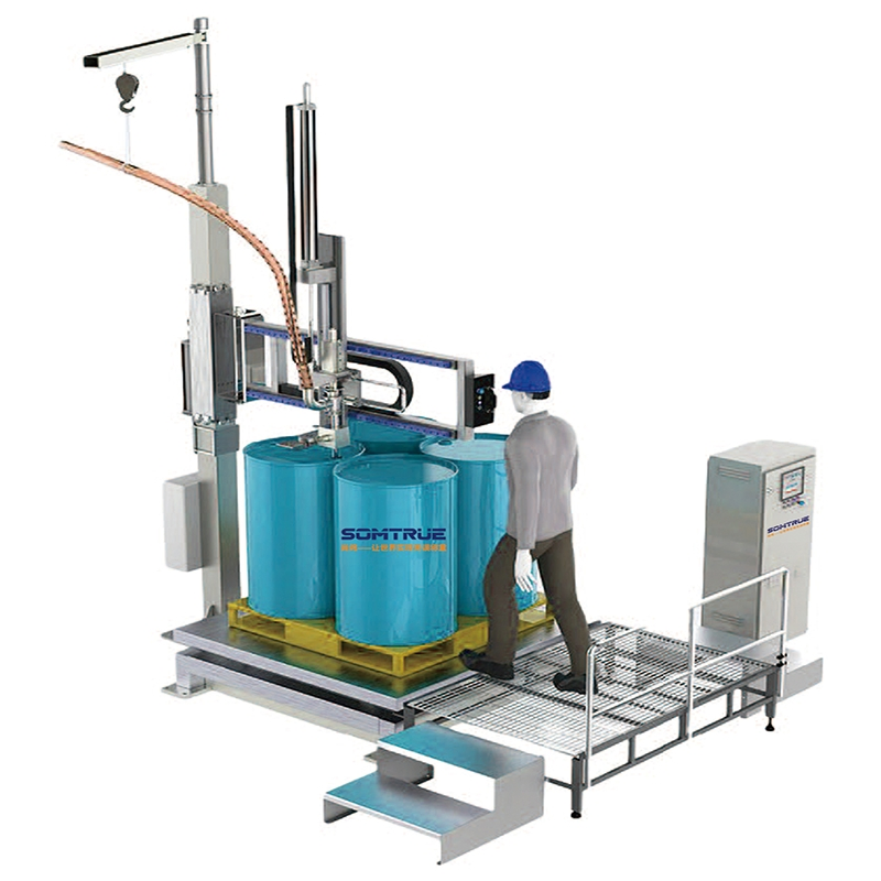 Large-Capacity 200L IBC Rocker Arm Chemical Liquid Filling Machine with Stainless Steel Construction for Lubricating Oil