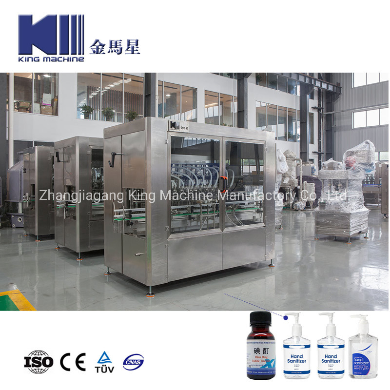 Automatic Antibacterial Disposable 84 Disinfectant Fill Liquid Gel Alcohol Fluid Hand Wash Sanitizer Mixing and Bottle Filling Capping Labeling Packing Machine