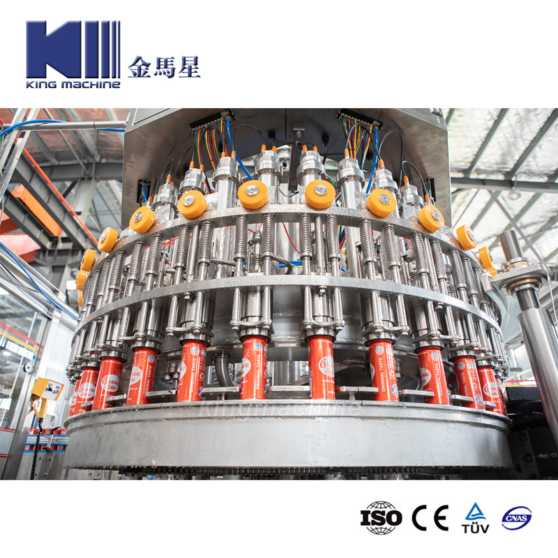 Automatic Aluminum Pet Can Beverage Liquid CSD Carbonated Soft Energy Drink Beer Hot Juice Tea Coffee Milk Sauce Honey Canning Filling Sealing Packaging Machine