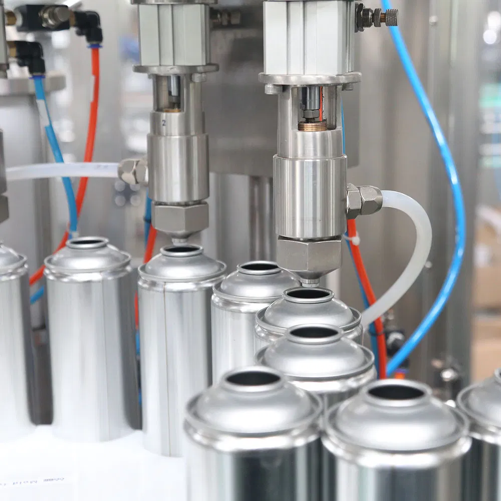 Automatic 2000 Bph Unitary Aerosol Metal Ball Metal Bottle Bag Gas Liquid Explosion -Proof Propellant Filling Machine