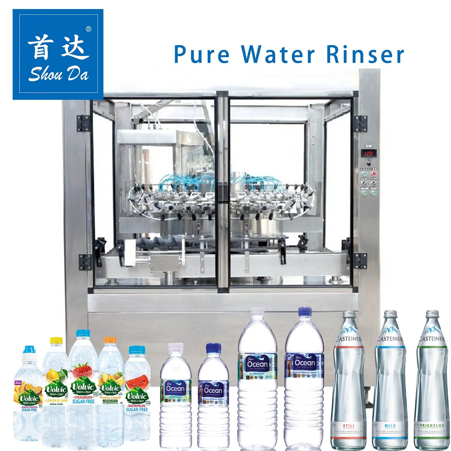 Liquid Multi-Head Shouda Shanghai Water Filling 3 in 1 Machine