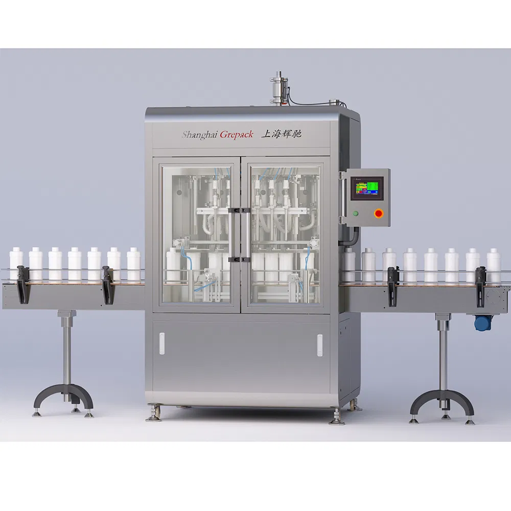 Best Selling Servo Piston Type Plastic Glass Bottle Liquid Filling Machine with High Accuracy Within +/-0.5%